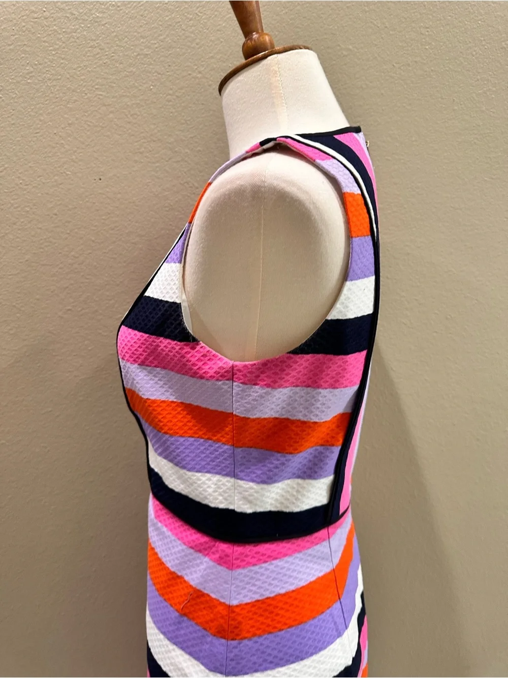 Kate Spade Sunset Stripe Jacquard Dress Striped Sleeveless A-Line Dress Size 0